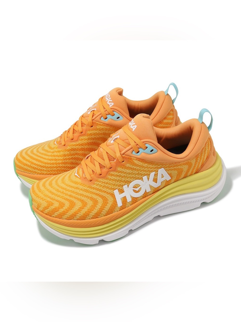 Hoka One One Gaviota 5 Men's Running Sneakers Size 7 2E Wide Solar Flare Orange